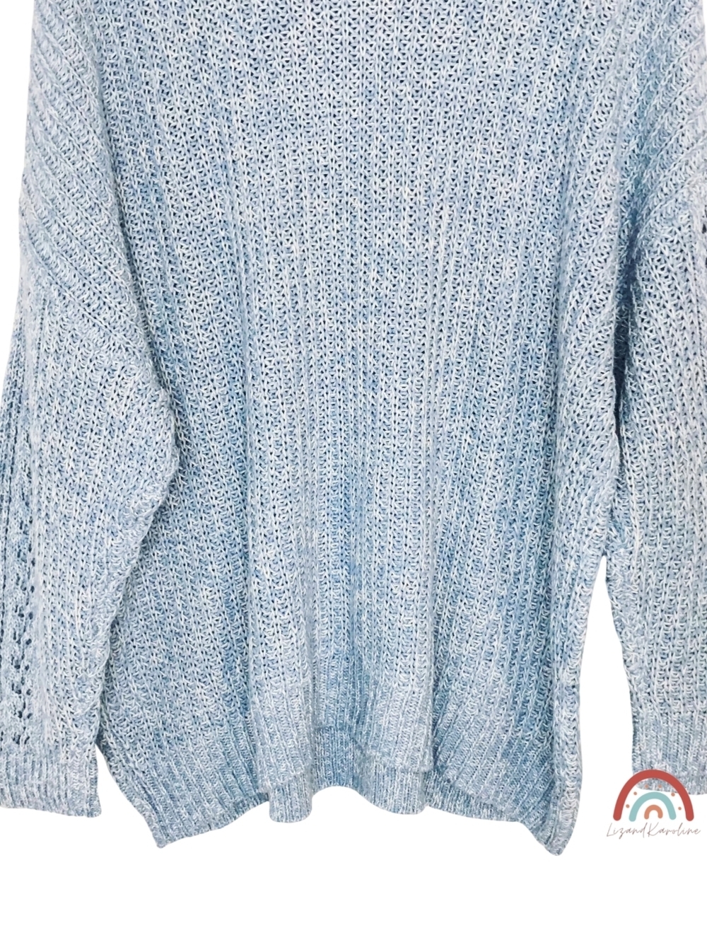 New! American Eagle Chunky Knit Oversized Longline Lattice Cozy Crewneck Sweater - Picture 8 of 10